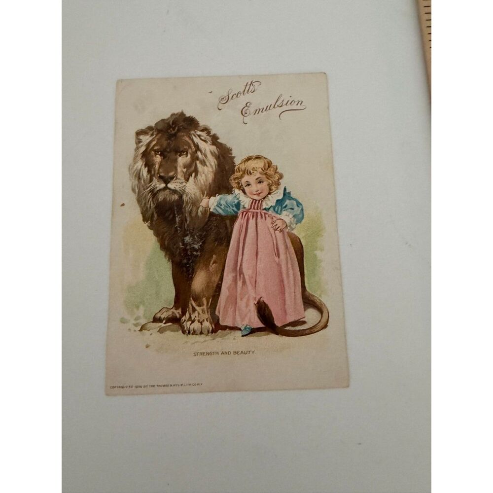 victorian scott's emulsion trade card featuring Little Girl